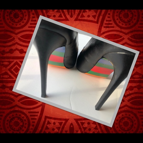 Women’s Custom Tribal Multi-Colored Pointy Heels - Picture 3 of 8